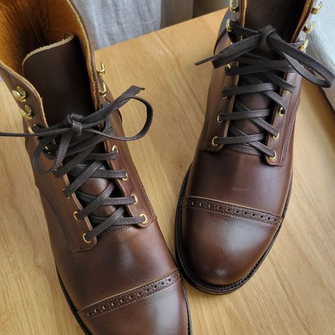 View photo of Unmarked DB Hunter Cap Toe in Horween Brown Chromexcel