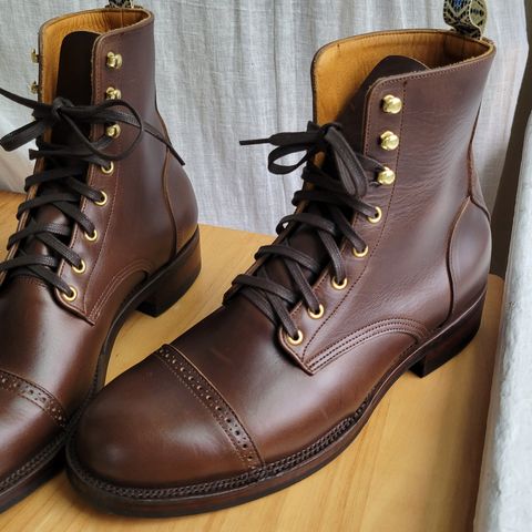 View photo of Unmarked DB Hunter Cap Toe in Horween Brown Chromexcel