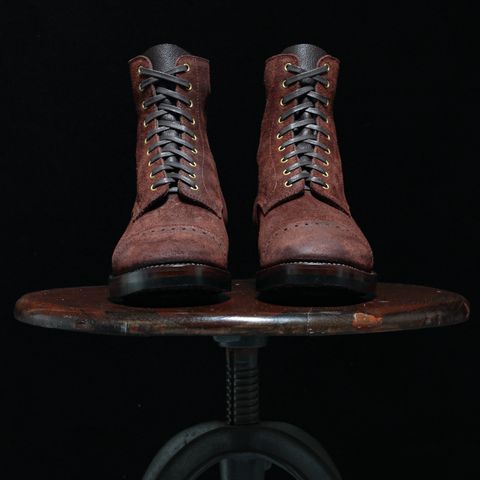 WM1978 Garrison Boot in C.F. Stead Amber Brown Waxed Rappelo Calf Roughout