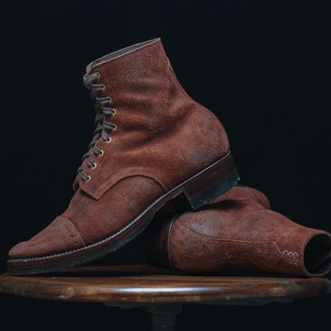 WM1978 Garrison Boot in C.F. Stead Amber Brown Waxed Rappelo Calf Roughout