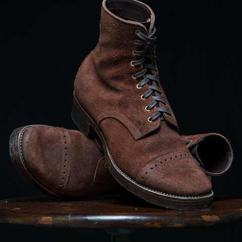 WM1978 Garrison Boot in C.F. Stead Amber Brown Waxed Rappelo Calf Roughout