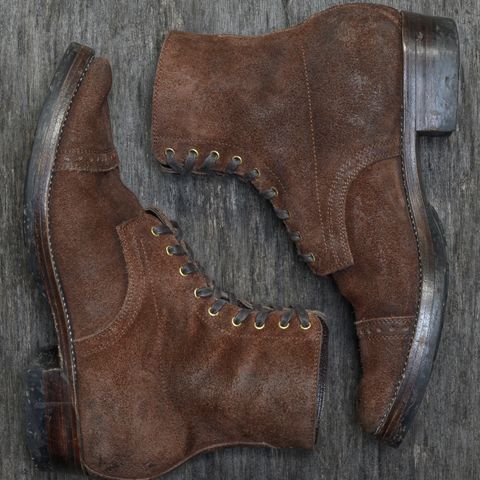 WM1978 Garrison Boot in C.F. Stead Amber Brown Waxed Rappelo Calf Roughout