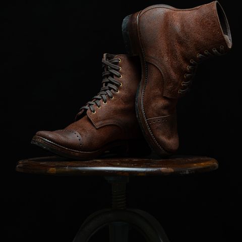 WM1978 Garrison Boot in C.F. Stead Amber Brown Waxed Rappelo Calf Roughout