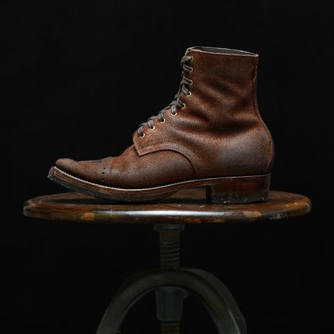 WM1978 Garrison Boot in C.F. Stead Amber Brown Waxed Rappelo Calf Roughout