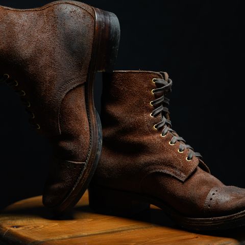 WM1978 Garrison Boot in C.F. Stead Amber Brown Waxed Rappelo Calf Roughout