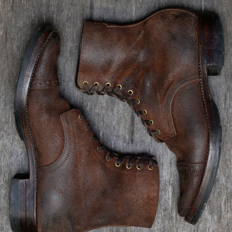 WM1978 Garrison Boot in C.F. Stead Amber Brown Waxed Rappelo Calf Roughout