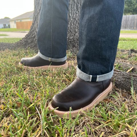 Fenoglio Round Toe Work Boots in Chocolate Fuji