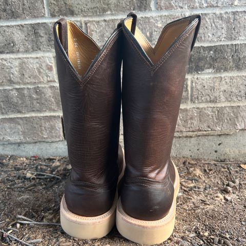 Fenoglio Round Toe Work Boots in Chocolate Fuji