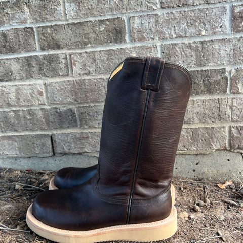 Fenoglio Round Toe Work Boots in Chocolate Fuji