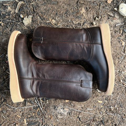 Fenoglio Round Toe Work Boots in Chocolate Fuji