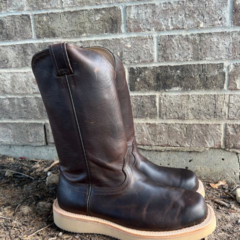 Fenoglio Round Toe Work Boots in Chocolate Fuji