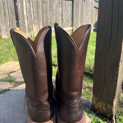 Fenoglio Round Toe Work Boots in Chocolate Fuji