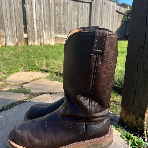 Fenoglio Round Toe Work Boots in Chocolate Fuji