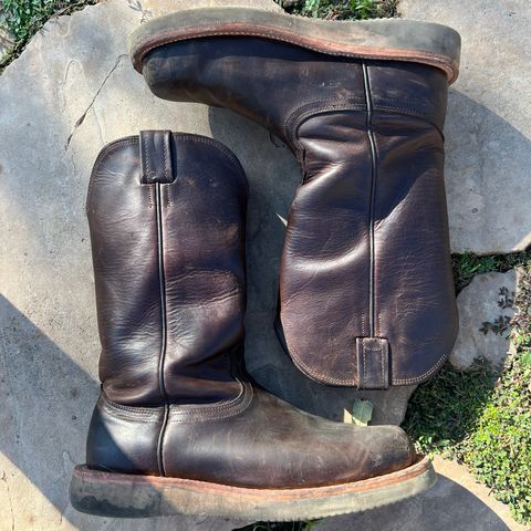 Fenoglio Round Toe Work Boots in Chocolate Fuji