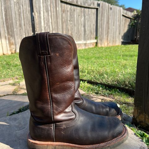 Fenoglio Round Toe Work Boots in Chocolate Fuji