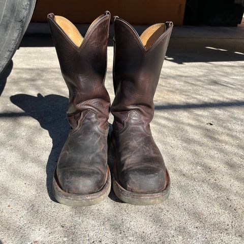 Fenoglio Round Toe Work Boots in Chocolate Fuji