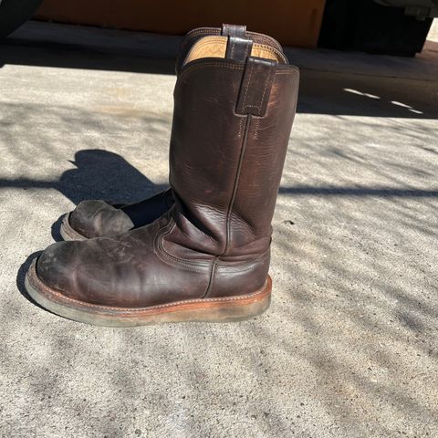 Fenoglio Round Toe Work Boots in Chocolate Fuji