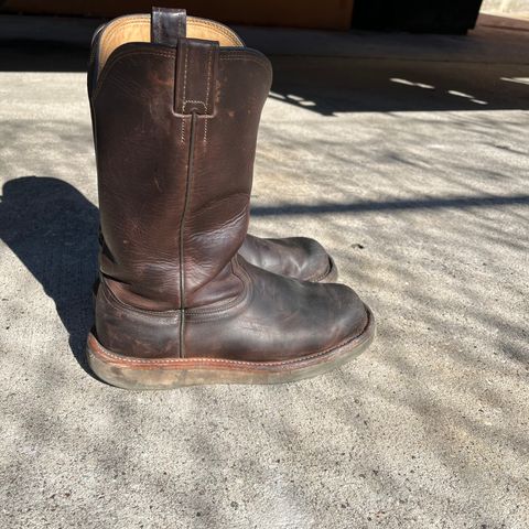 Fenoglio Round Toe Work Boots in Chocolate Fuji