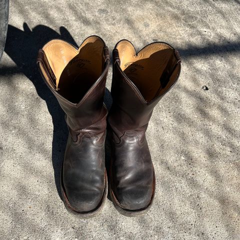 Fenoglio Round Toe Work Boots in Chocolate Fuji