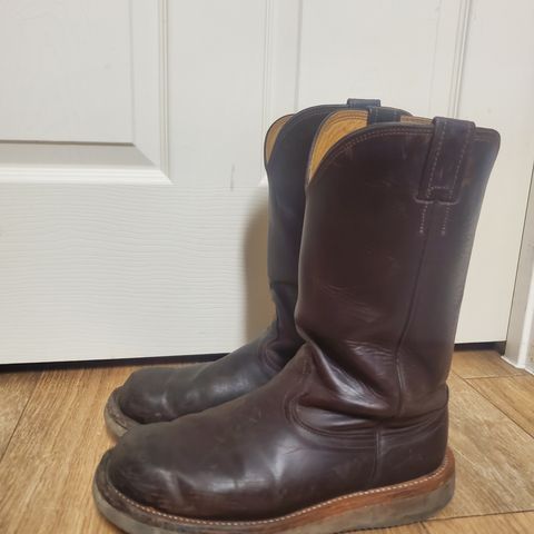 Fenoglio Round Toe Work Boots in Chocolate Fuji