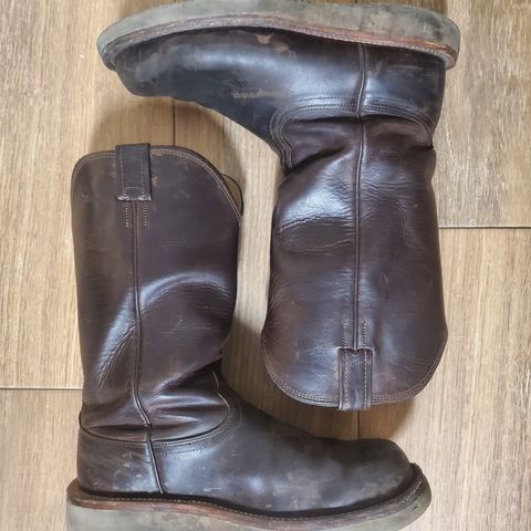 Fenoglio Round Toe Work Boots in Chocolate Fuji
