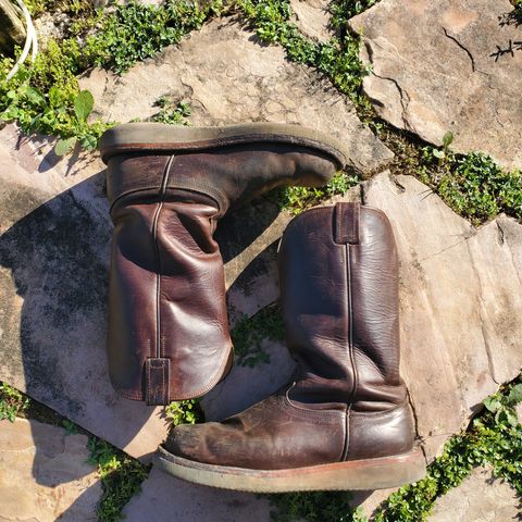 Fenoglio Round Toe Work Boots in Chocolate Fuji