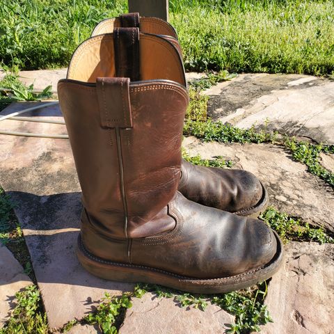 Fenoglio Round Toe Work Boots in Chocolate Fuji