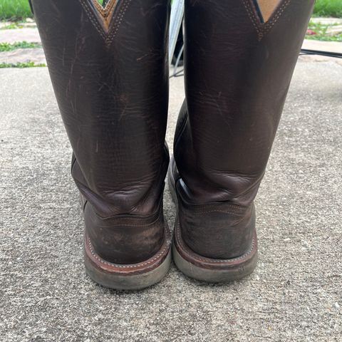 Fenoglio Round Toe Work Boots in Chocolate Fuji