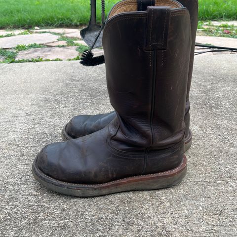 Fenoglio Round Toe Work Boots in Chocolate Fuji