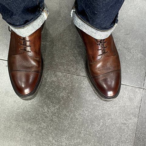 View photo of Crockett & Jones Coniston in Dark Brown Scotch Grain