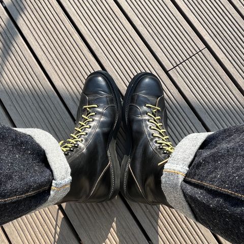 View photo of Tricker's Ethan Monkey Boot in Horween Black Chromexcel