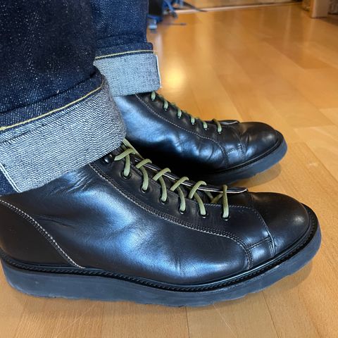 View photo of Tricker's Ethan Monkey Boot in Horween Black Chromexcel