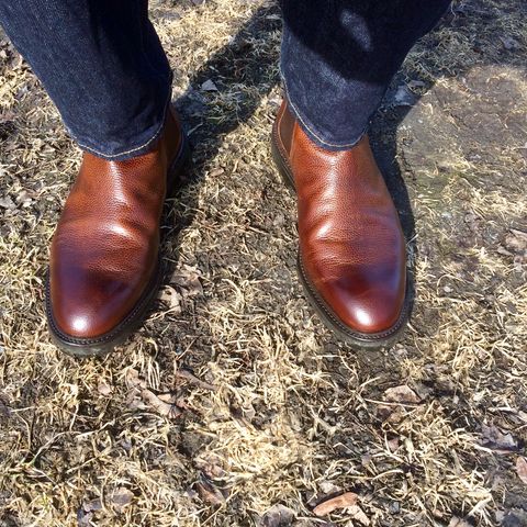 View photo of Crockett & Jones Chelsea 11 in Dark Brown Scotch Grain