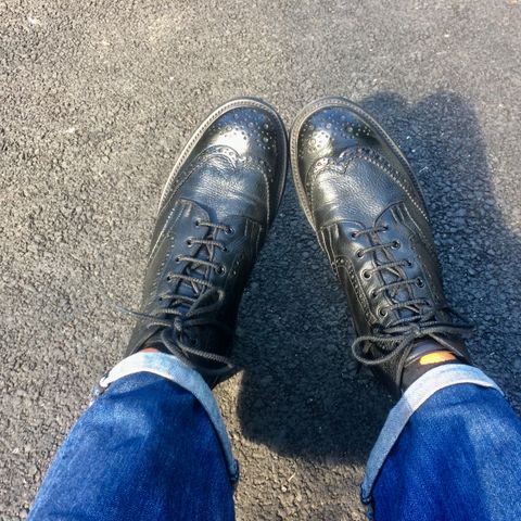 Tricker's Stow Country Boot in Black Olivvia Deerskin