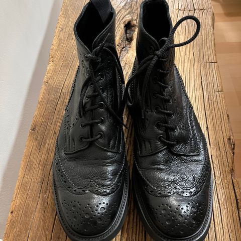 View photo of Tricker's Stow Country Boot in Black Olivvia Deerskin