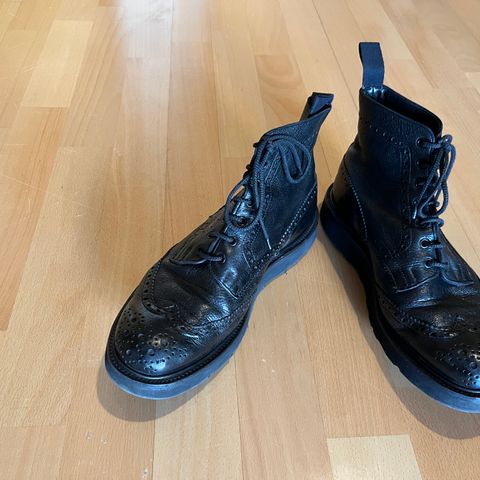 View photo of Tricker's Stow Country Boot in Black Olivvia Deerskin