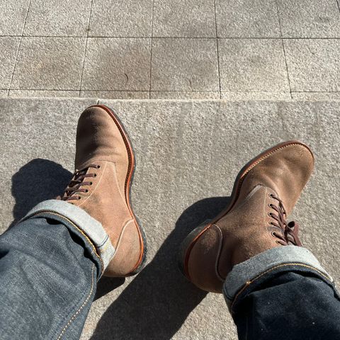 View photo of Briselblack The Hawk in Horween Natural Chromexcel Roughout