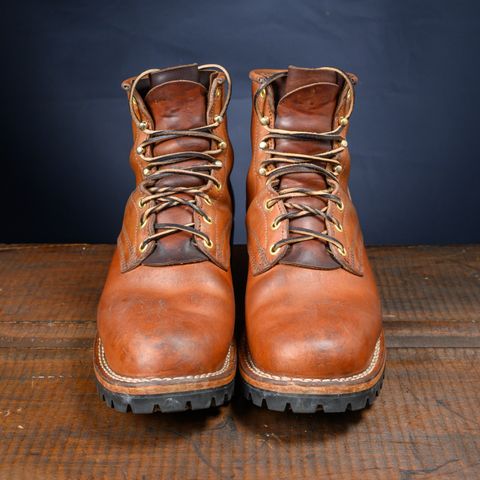 View photo of Frank's Boots Wilshire in J&FJ Baker Natural Oak Bark Tanned Harness