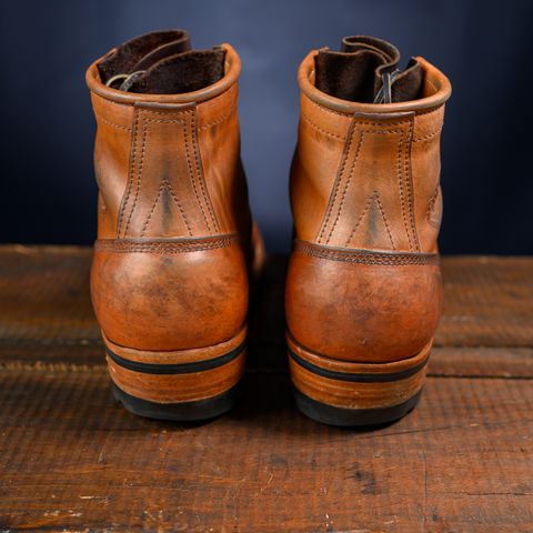 View photo of Frank's Boots Wilshire in J&FJ Baker Natural Oak Bark Tanned Harness