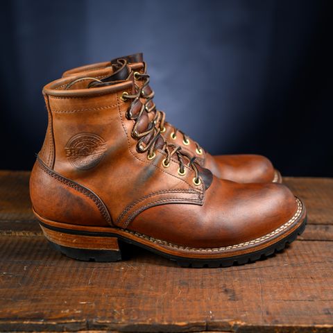 View photo of Frank's Boots Wilshire in J&FJ Baker Natural Oak Bark Tanned Harness