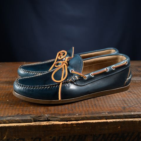 View photo of Oak Street Bootmakers Camp Moc in Horween Navy Chromexcel