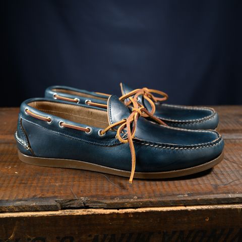 View photo of Oak Street Bootmakers Camp Moc in Horween Navy Chromexcel