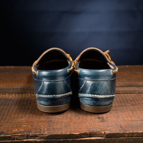 View photo of Oak Street Bootmakers Camp Moc in Horween Navy Chromexcel