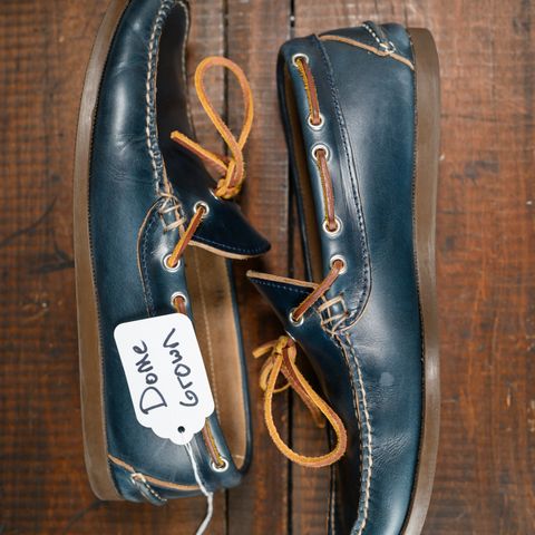 View photo of Oak Street Bootmakers Camp Moc in Horween Navy Chromexcel