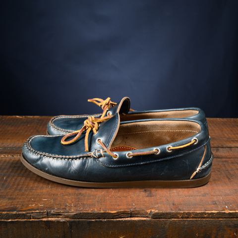 View photo of Oak Street Bootmakers Camp Moc in Horween Navy Chromexcel