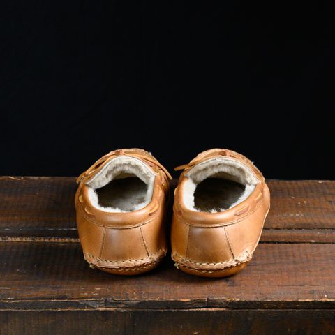 View photo of Oak Street Bootmakers Shearling House Moc in Horween Natural Chromexcel