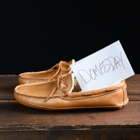 View photo of Oak Street Bootmakers Shearling House Moc in Horween Natural Chromexcel