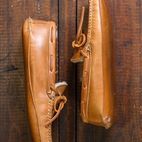 View photo of Oak Street Bootmakers Shearling House Moc in Horween Natural Chromexcel