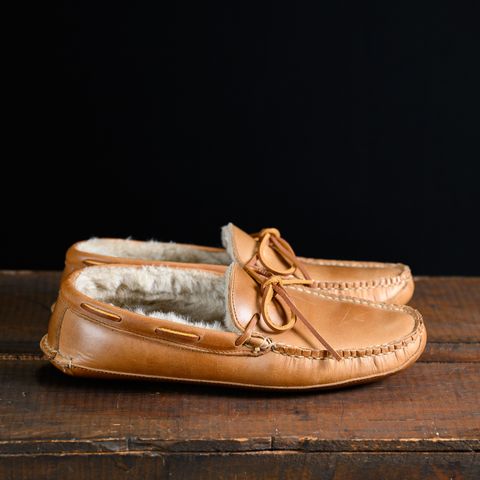 View photo of Oak Street Bootmakers Shearling House Moc in Horween Natural Chromexcel