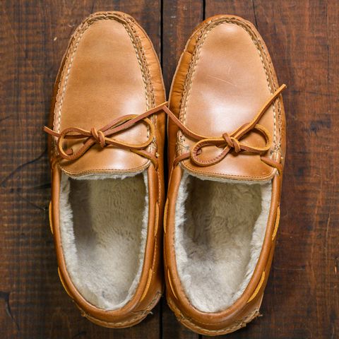 View photo of Oak Street Bootmakers Shearling House Moc in Horween Natural Chromexcel